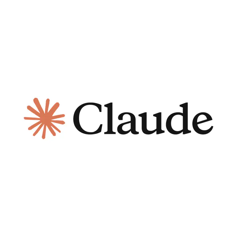 Логотип Claude: оранжевый знак-звёздочка и надпись Claude